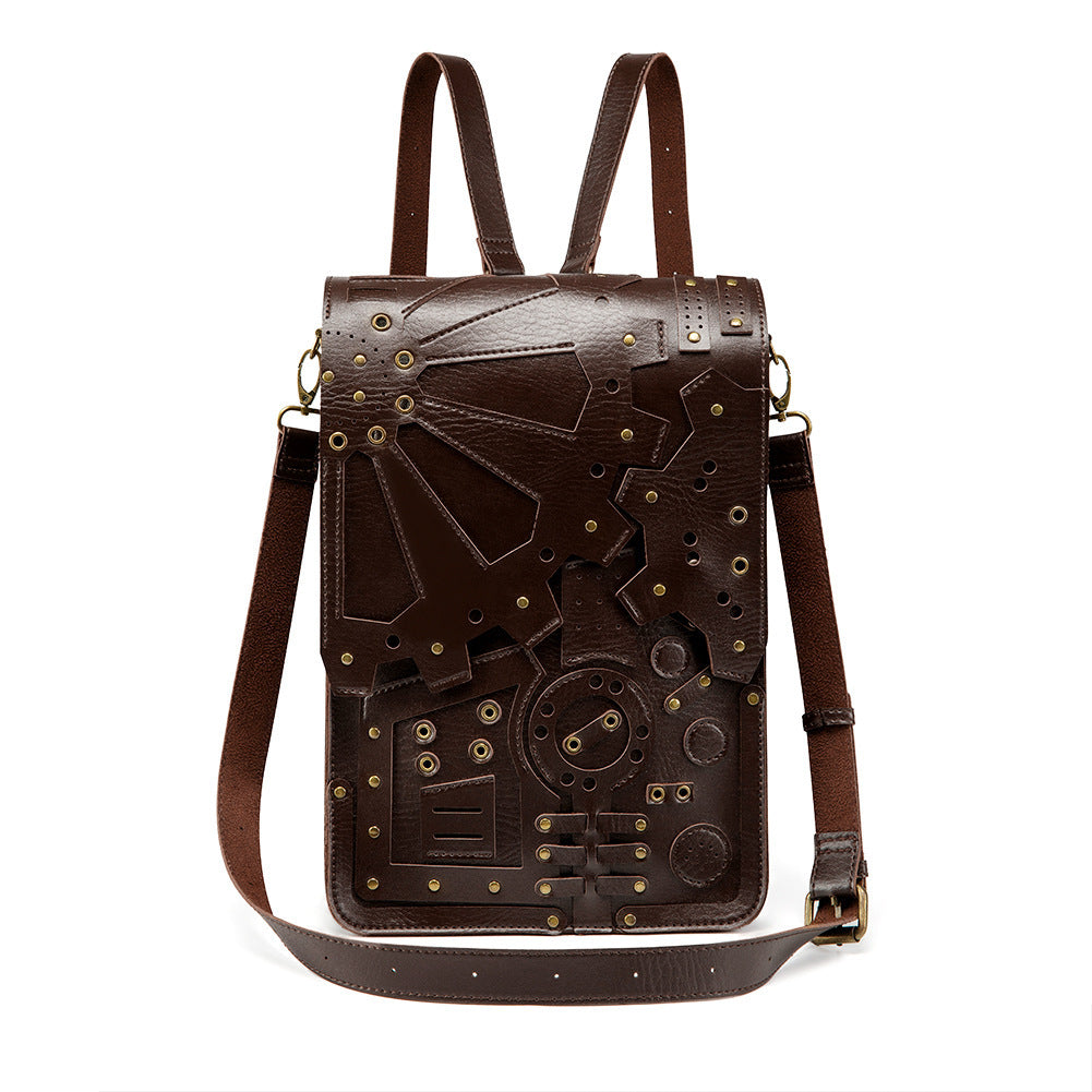 Vintage Gothic Steampunk Gear Shoulder Bag Backpack