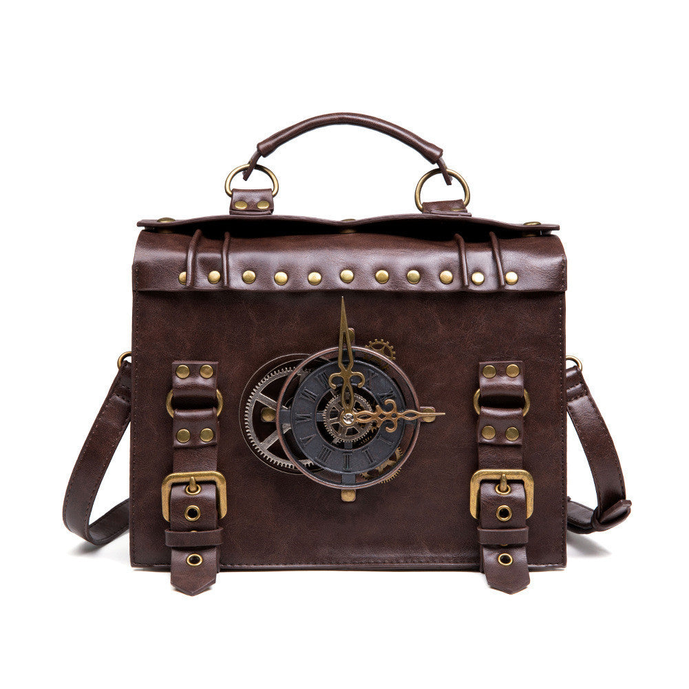 Steampunk industrial retro style shoulder bag