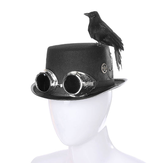 Steampunk Gothic Crow Hat – Unisex Fantasy Statement Piece