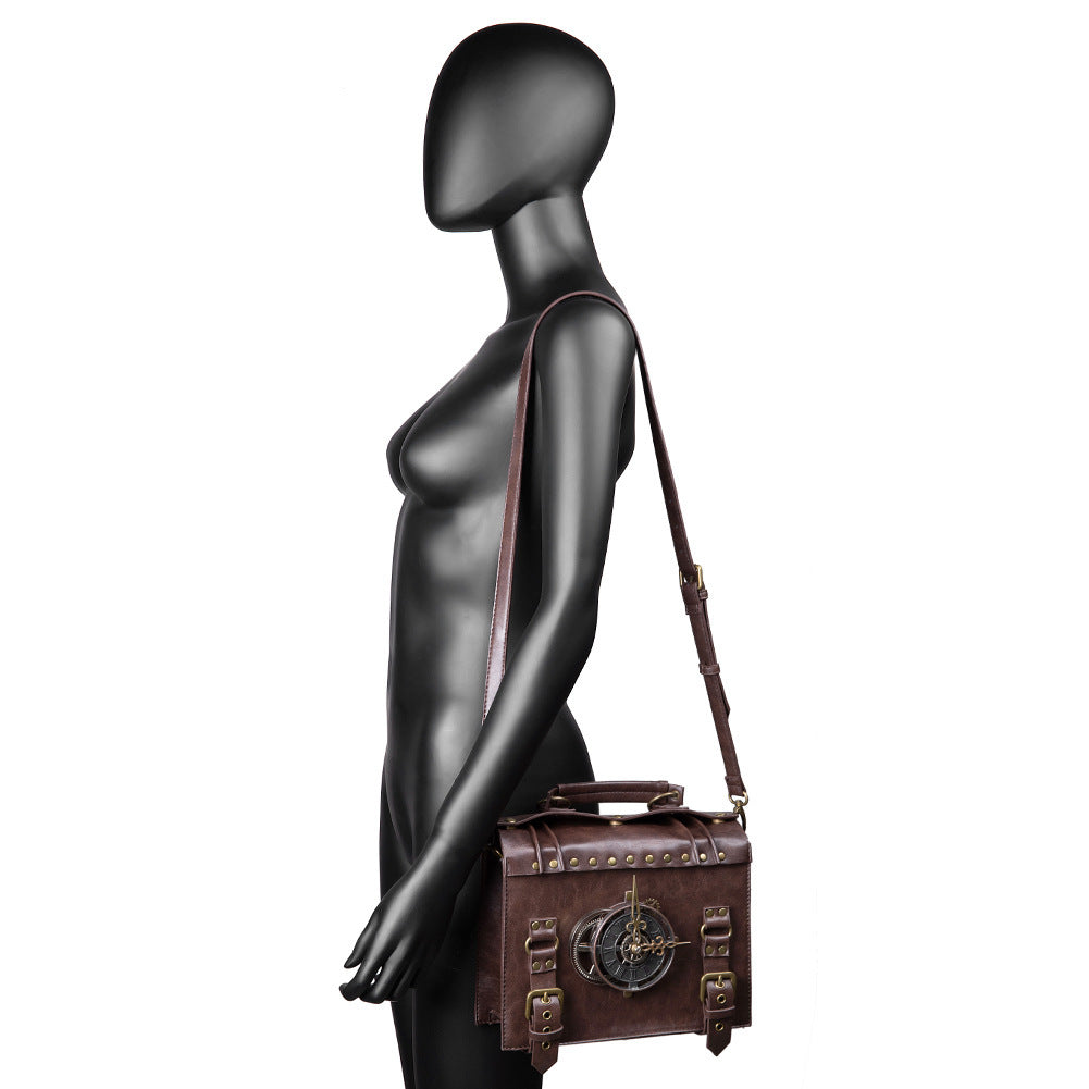 Steampunk industrial retro style shoulder bag