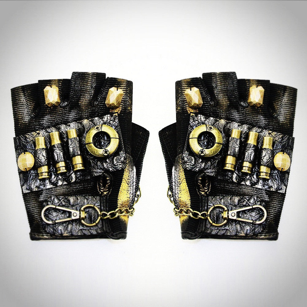 Rebel Rider Steampunk Half-Finger Gloves