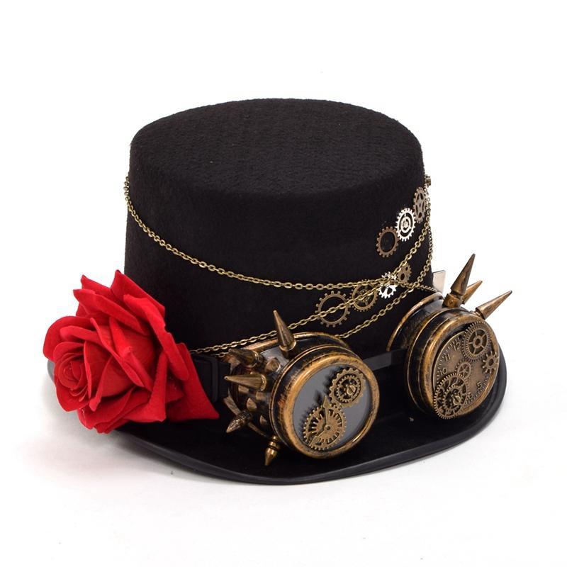 Steampunk Cotton & Linen High Hat with Vintage Detailing