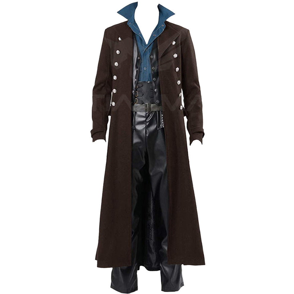 Steampunk Double-Breasted Lapel Windbreaker Coat