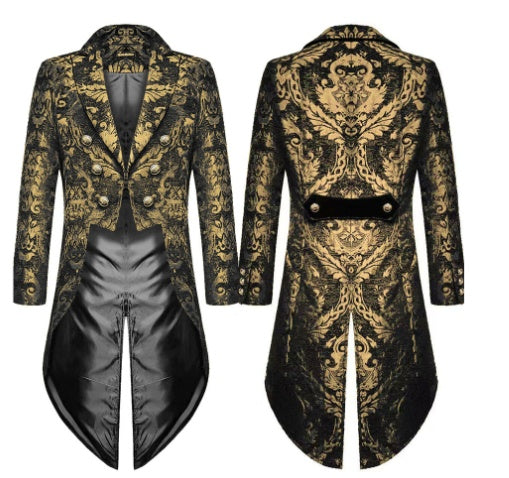 Eclipse Tailcoat: Steampunk Brocade Wedding Jacket