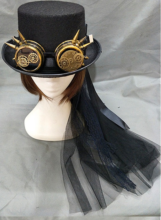 Steampunk Cotton & Linen High Hat with Vintage Detailing