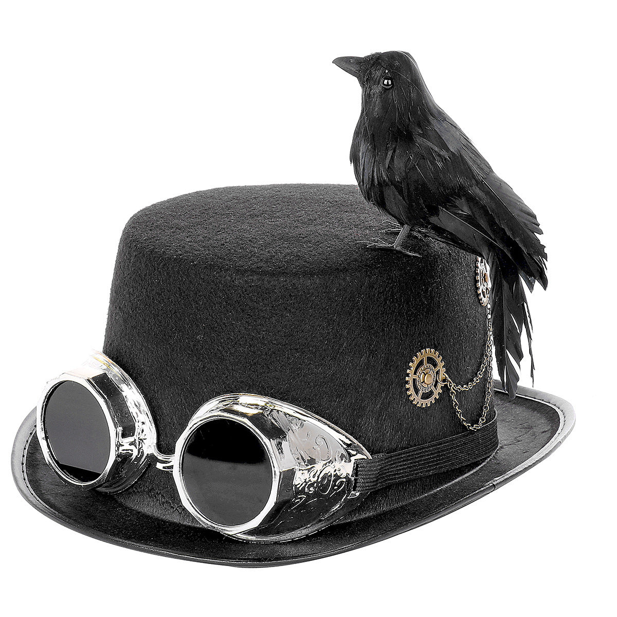 Steampunk Gothic Crow Hat – Unisex Fantasy Statement Piece