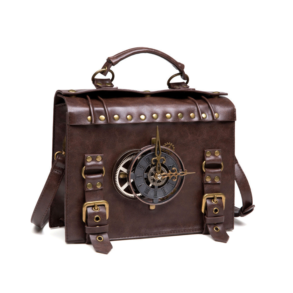 Steampunk industrial retro style shoulder bag