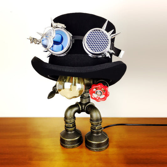 Steampunk Punk Wool Top Hat with Goggles & Alloy Accents – Unisex Adventure Gear