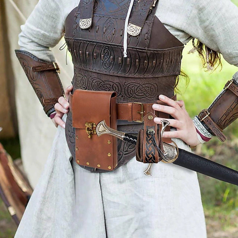 Steampunk Medieval Leather Belt – Black and Brown Options