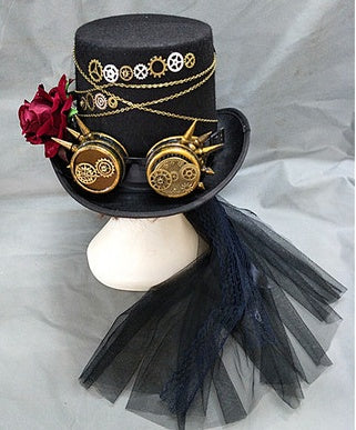 Steampunk Cotton & Linen High Hat with Vintage Detailing