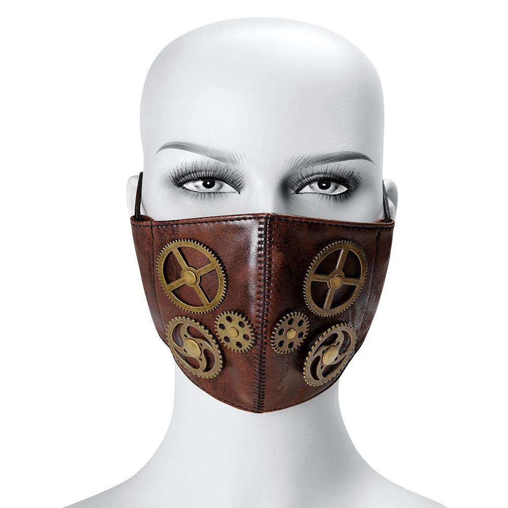 Steampunk Leather Dustproof Mask – Monochrome Hanging Ear Design