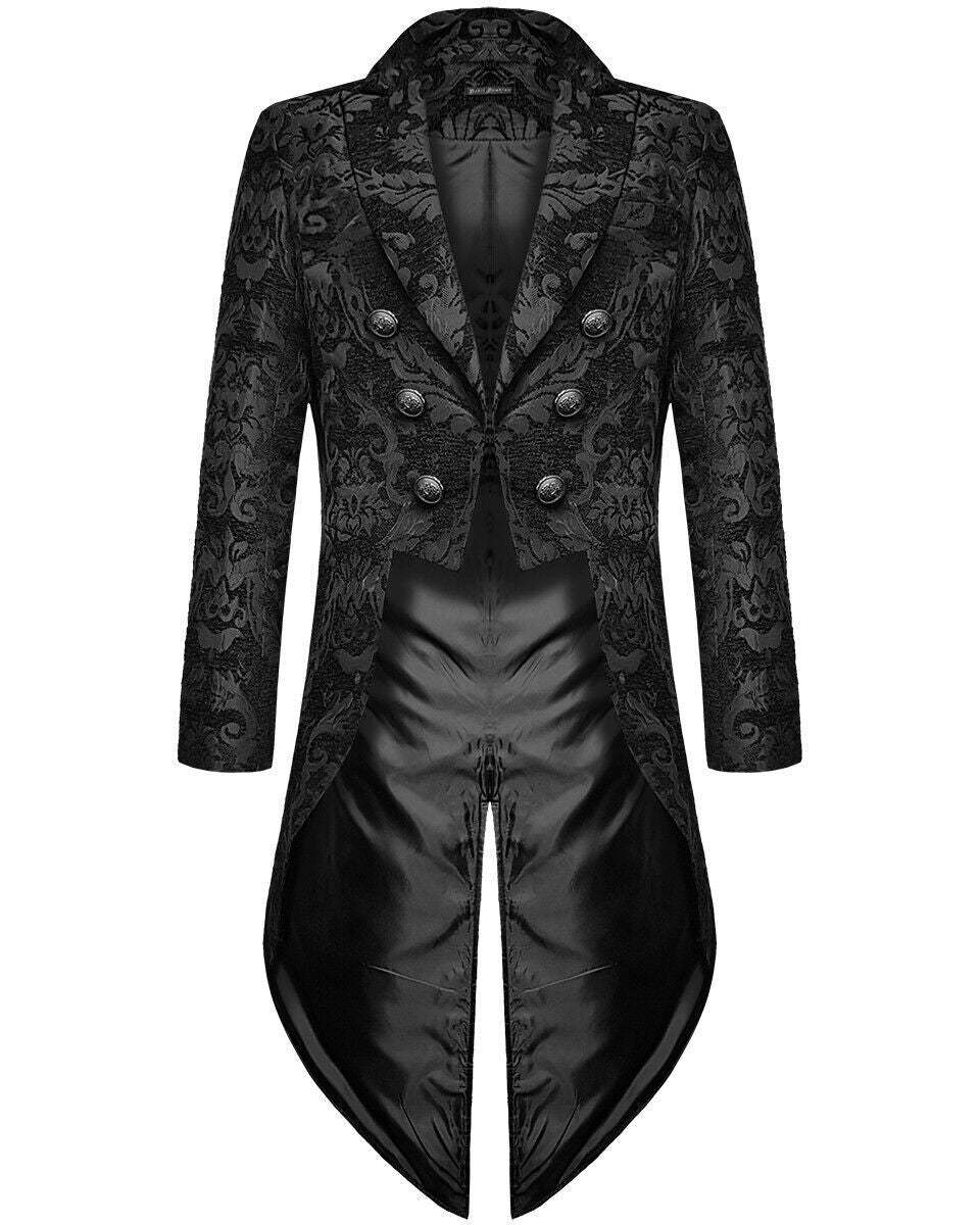 Eclipse Tailcoat: Steampunk Brocade Wedding Jacket