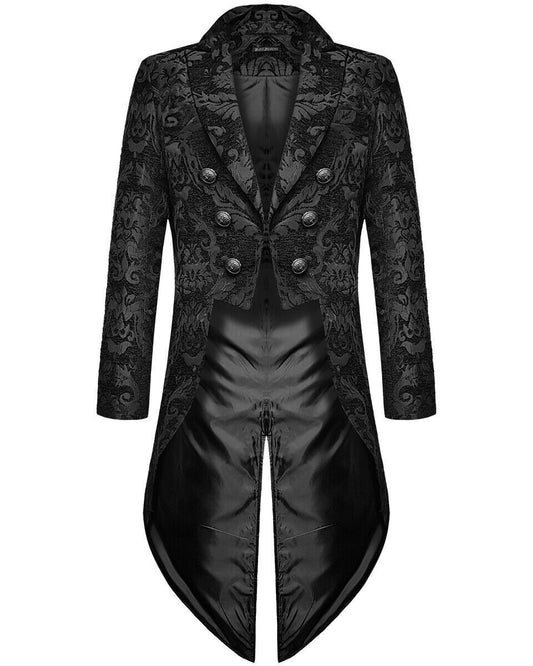 Eclipse Tailcoat: Steampunk Brocade Wedding Jacket