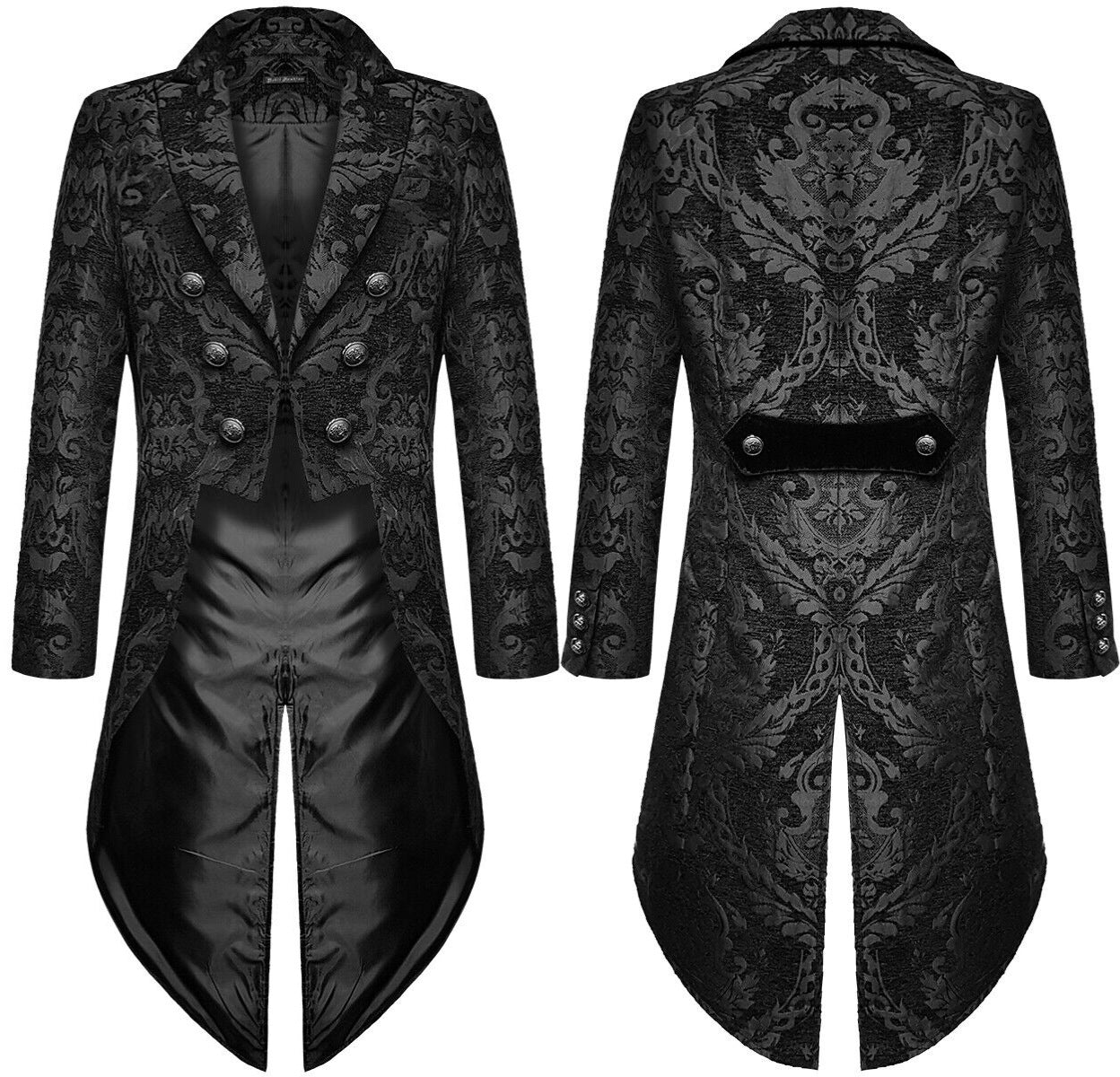 Eclipse Tailcoat: Steampunk Brocade Wedding Jacket