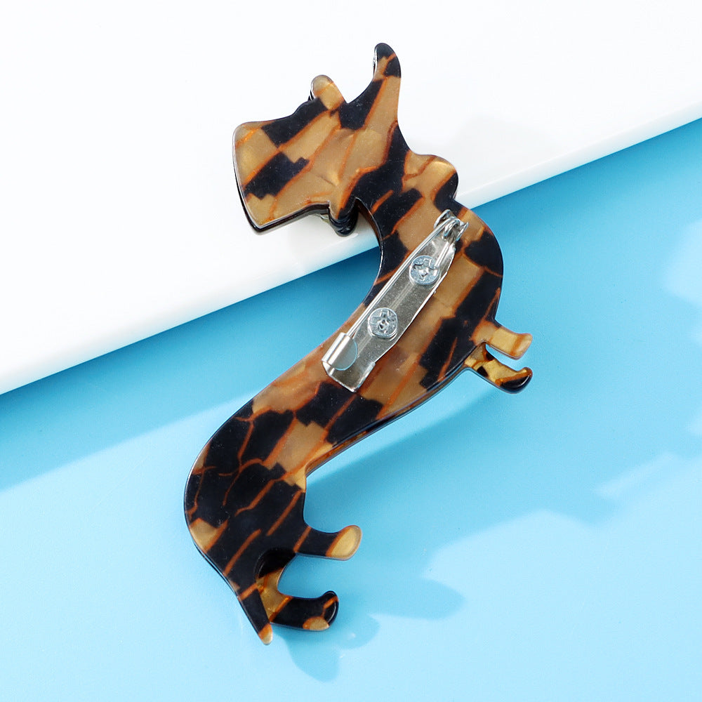 Steampunk Dachshund Acrylic Brooch