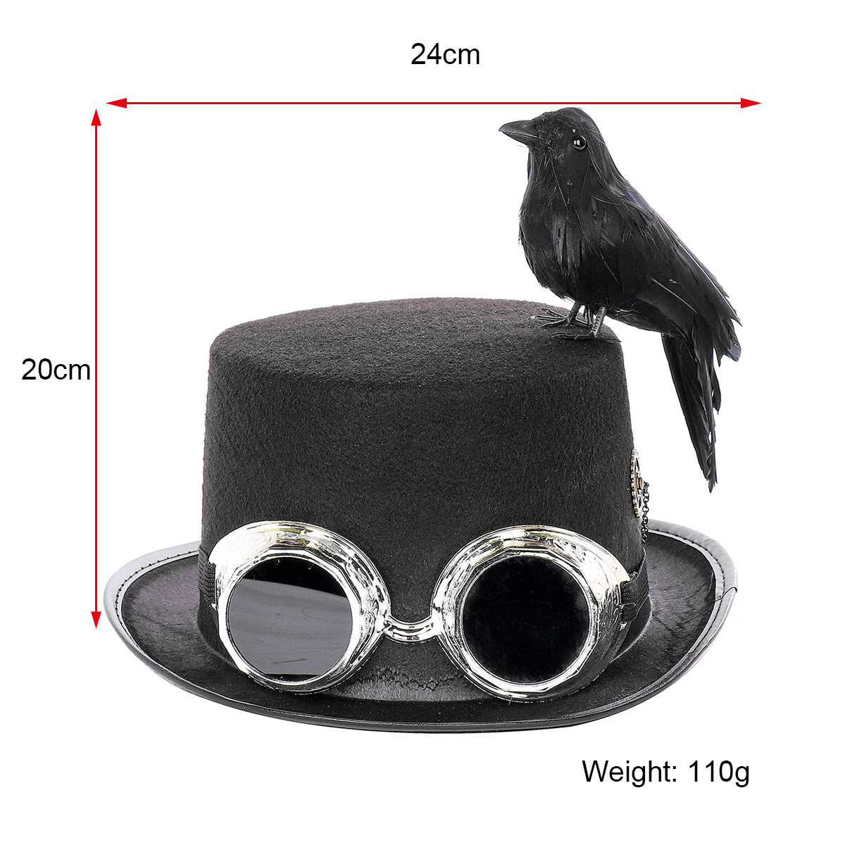 Steampunk Gothic Crow Hat – Unisex Fantasy Statement Piece